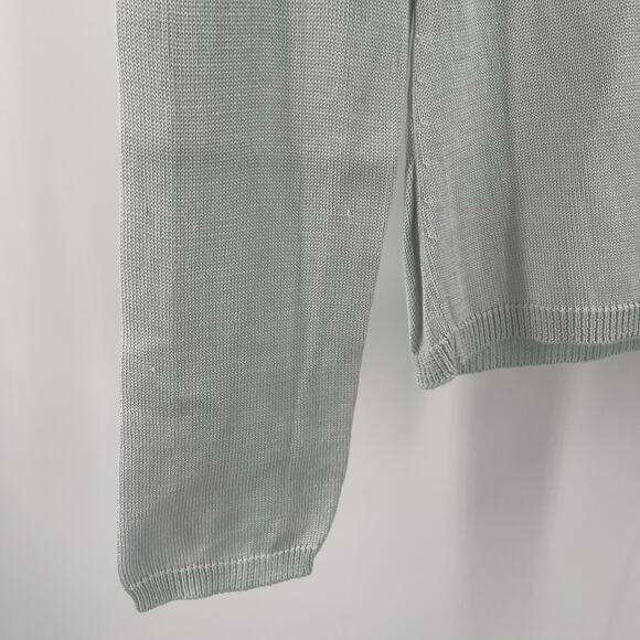 Magaschoni Silk Cardigan Size Small Sweater Classic Light Green Designer Luxury - Picture 12 of 14